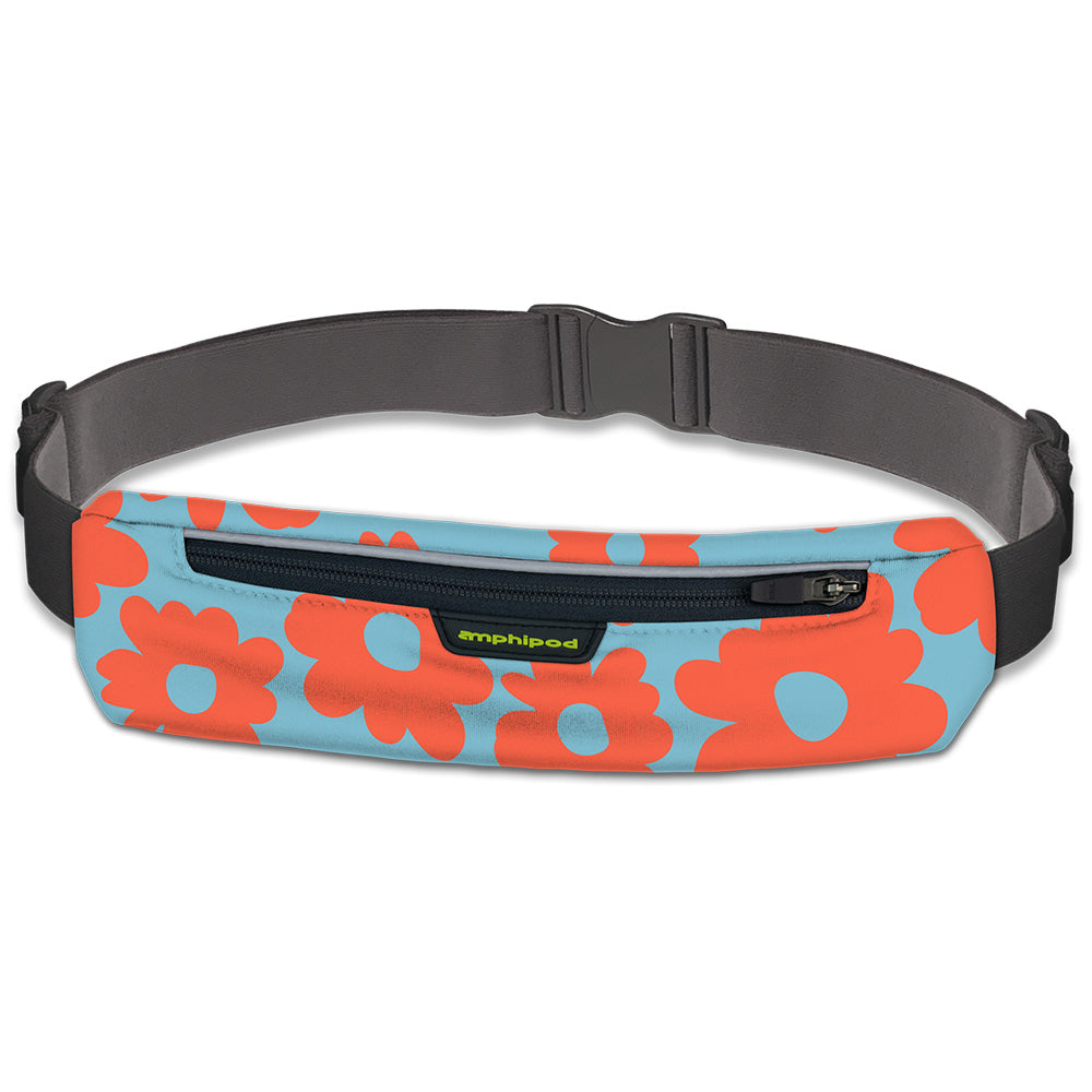 Amphipod MicroStretch Luxe Running Belt - Lightweight Reflective Waist Pack for Jogging, Hiking & Travel - Hands-Free Phone Holder with Adjustable Strap for iPhone, Keys & Essentials
