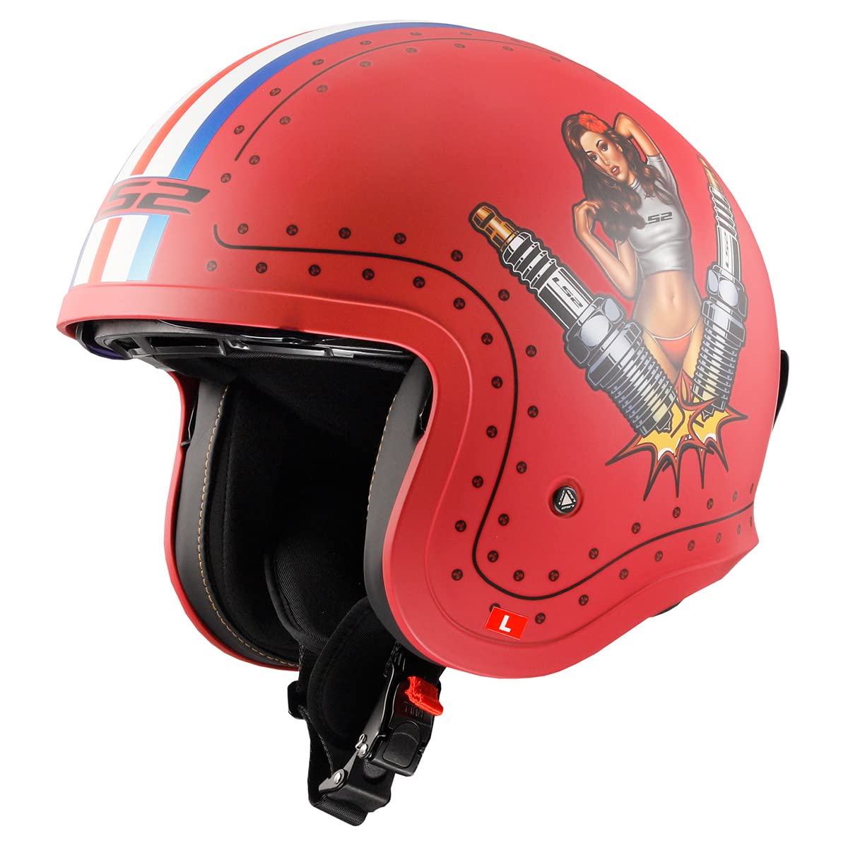 LS2 Open Face Spitfire Motorcycle Helmet - DOT Certified for Safety - Lightweight & Comfortable Design for Cruiser, Scooter, and Urban Riding