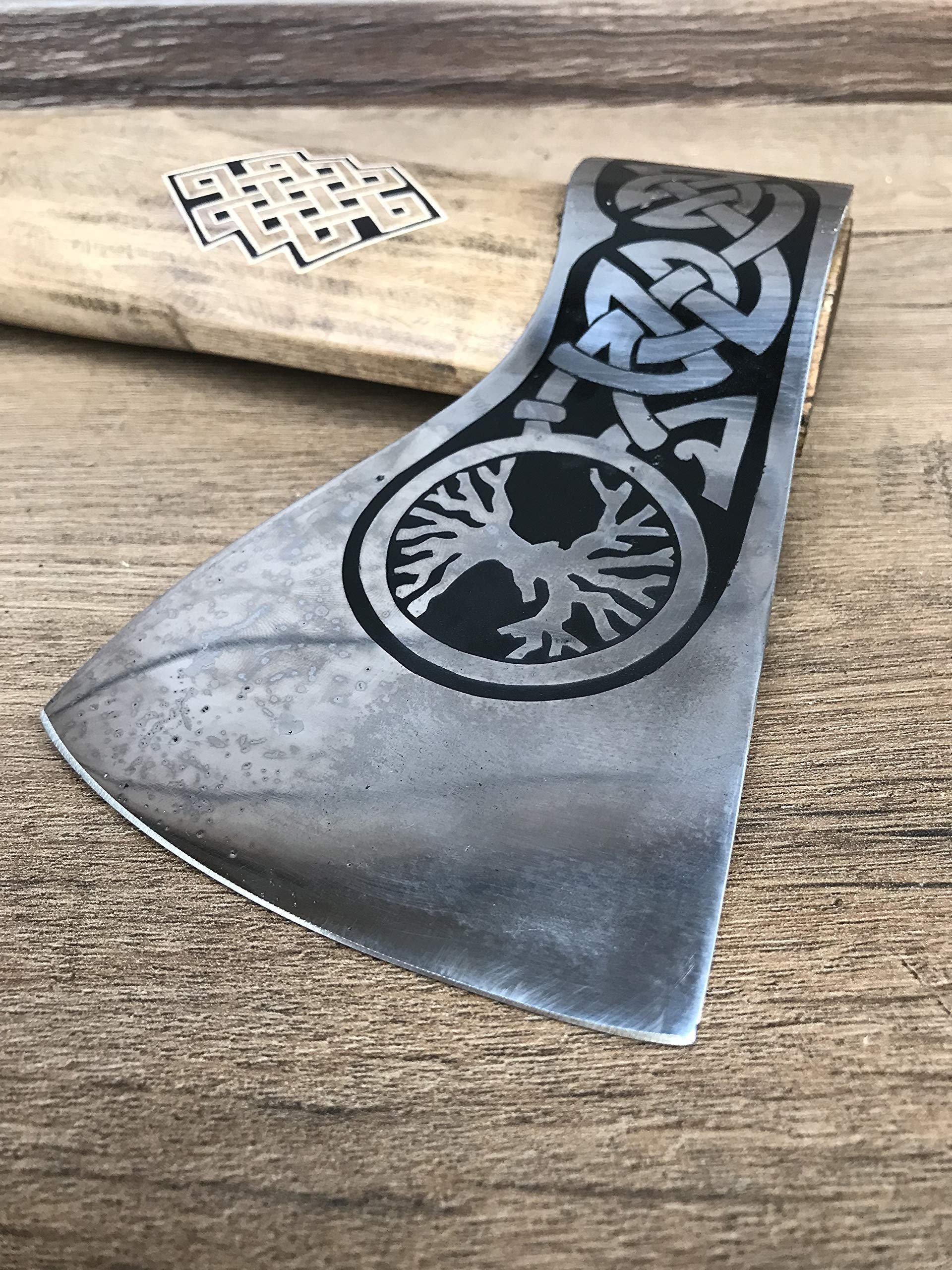 Viking Axe with Tree of Life Design - Handcrafted Medieval Battle Axe for Men, Perfect Gift for Dad & Husband - Hunting, Camping, Outdoor Survival & Historical Reenactment