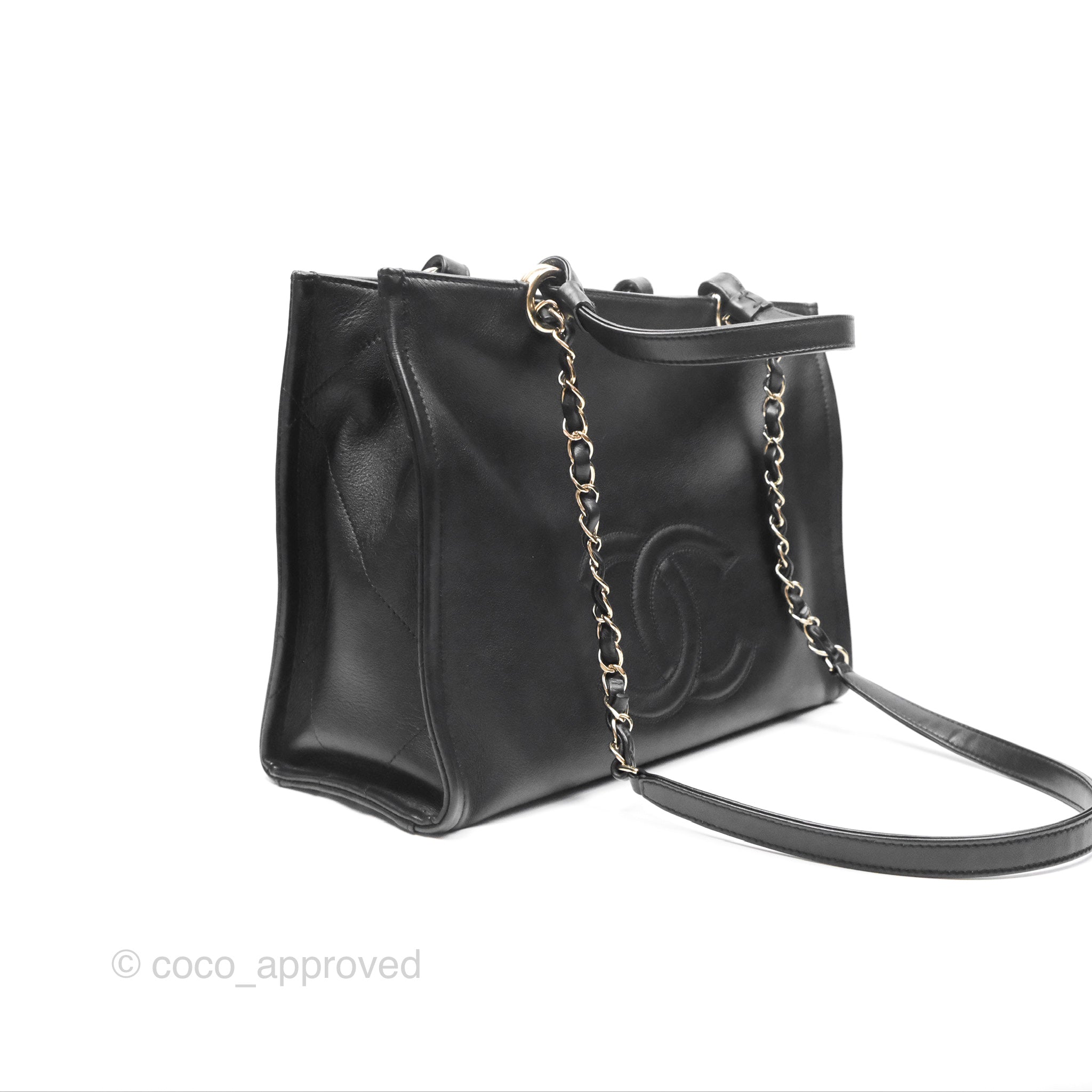 Chanel CC Zipped Shopping Tote Bag in Calfskin Leather with Gold Hardware - Luxury Handbag for Women, Perfect for Work, Travel & Everyday Use
