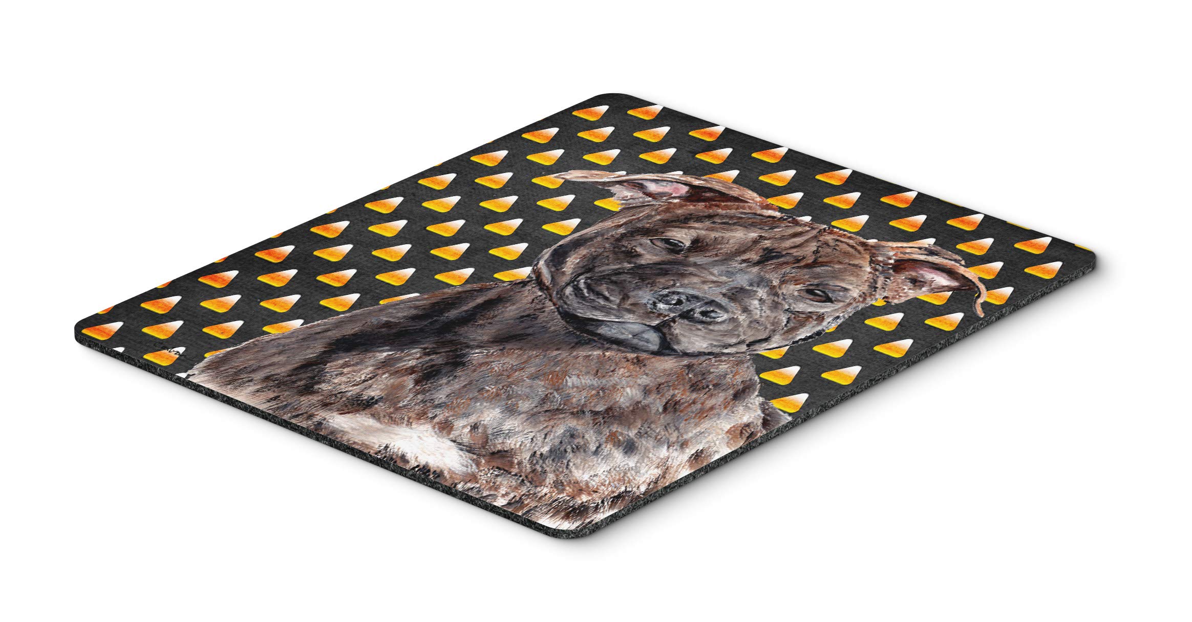 Staffordshire Bull Terrier Halloween Mouse Pad - Washable Large Non-Slip Desk Mat for Home Office, Gaming & Computers | Cute Dog-Themed Hot Pad & Trivet for Candy Corn Decor