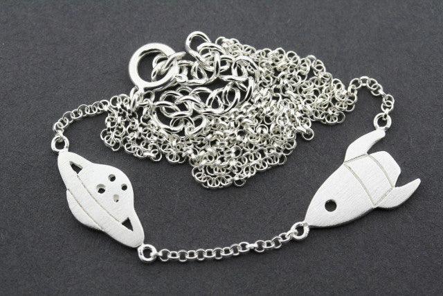 Rocket Ship Necklace for Women & Men - Space Themed Jewelry Gift for Astronaut Lovers - Perfect for Cosplay, Birthday & Everyday Wear