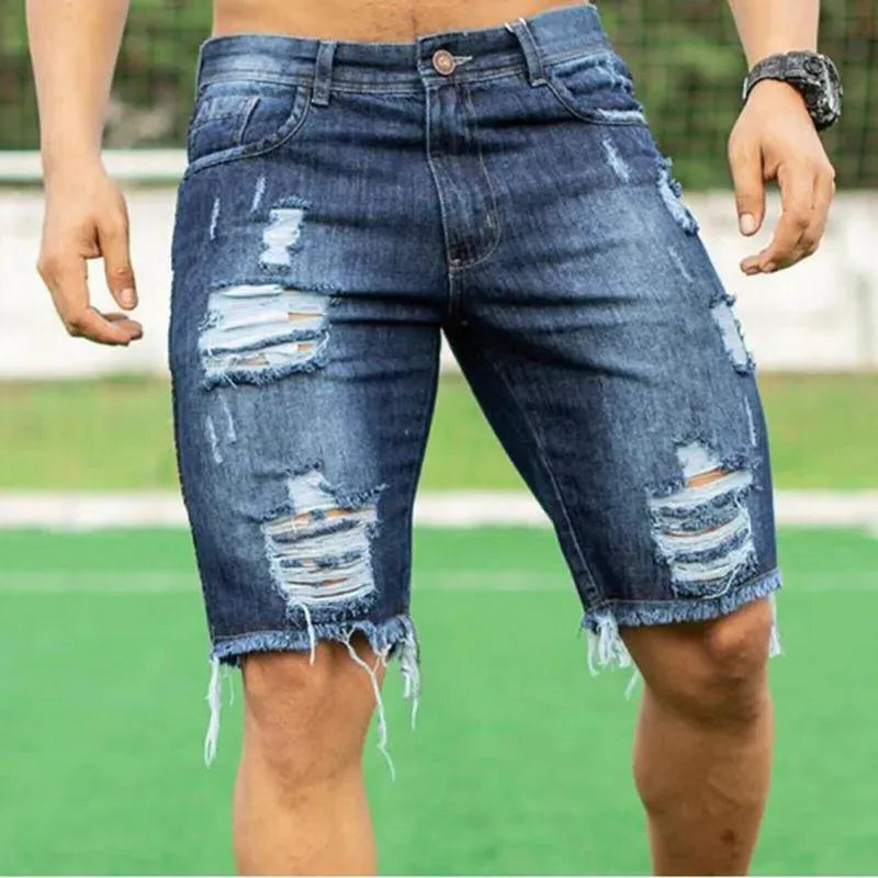 Slim Fit Men's Denim Shorts - Stretch Comfort & Stylish Casual Wear for Summer Outfits | Perfect for Beach, Travel & Everyday Use