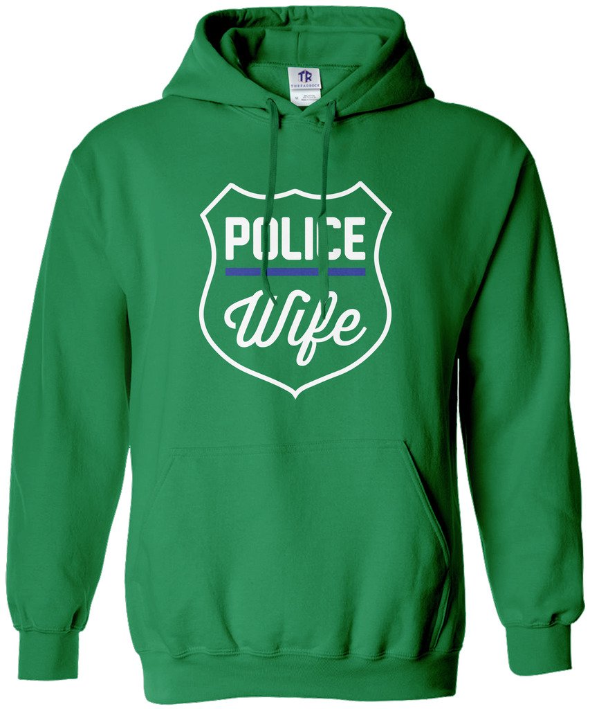 Threadrock Women's Police Wife Hoodie Sweatshirt - Comfortable & Stylish Pullover for Police Wives - Perfect for Casual Wear, Support Events & Everyday Appreciation