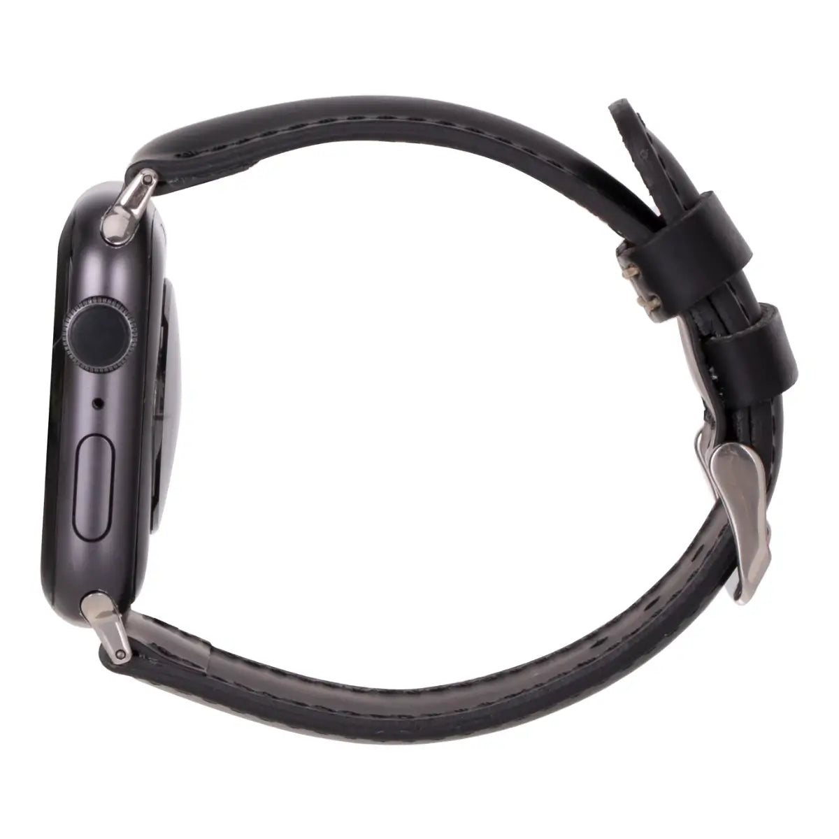 Premium Black Water-Resistant Leather Apple Watch Band - Durable & Stylish for Workouts, Swimming & Everyday Wear