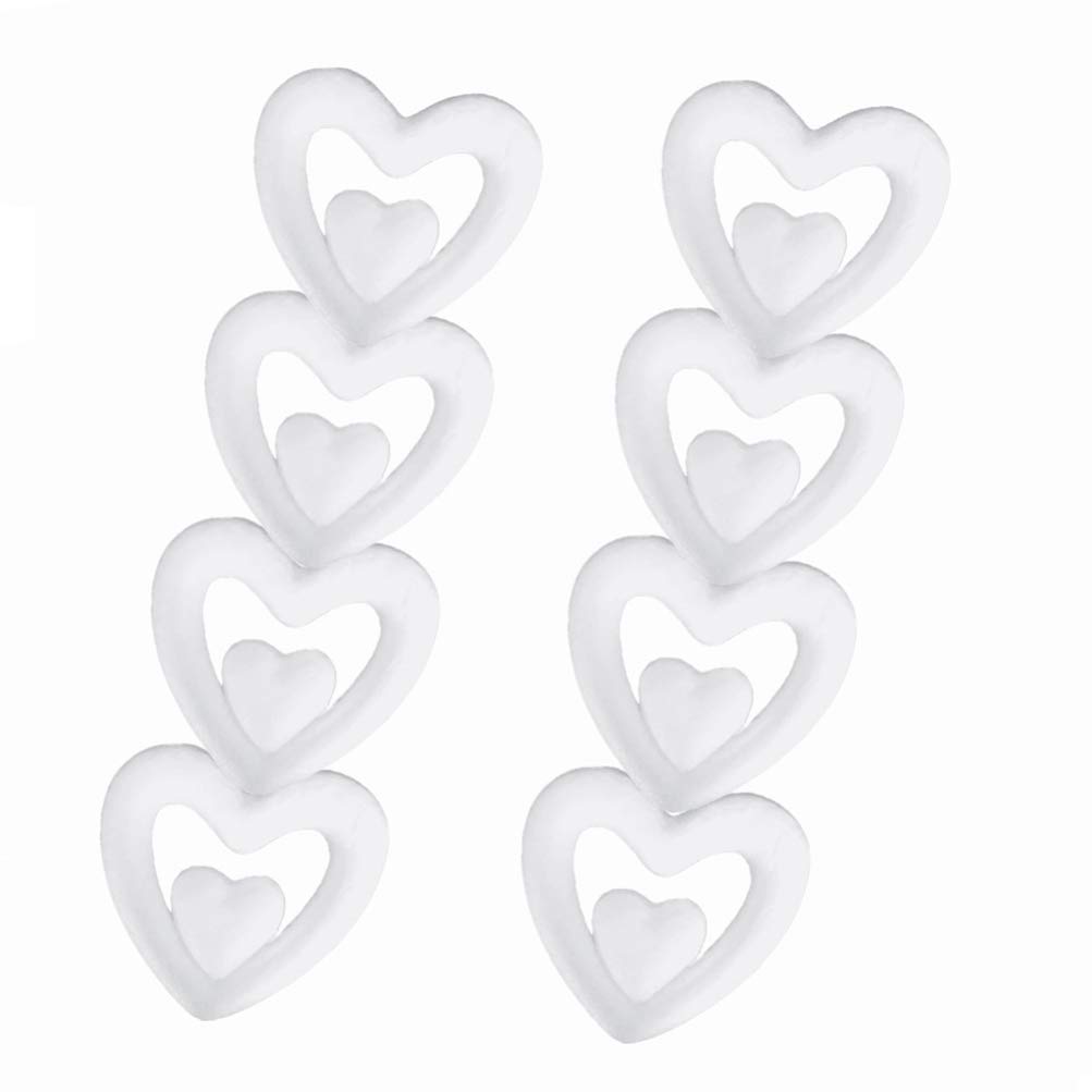 VALICLUD 8cm White Craft Foam Hearts - Polystyrene Styrofoam Balls for Christmas Decor, Flower Arrangements, Wedding Crafts, DIY Modeling, and Home Decoration