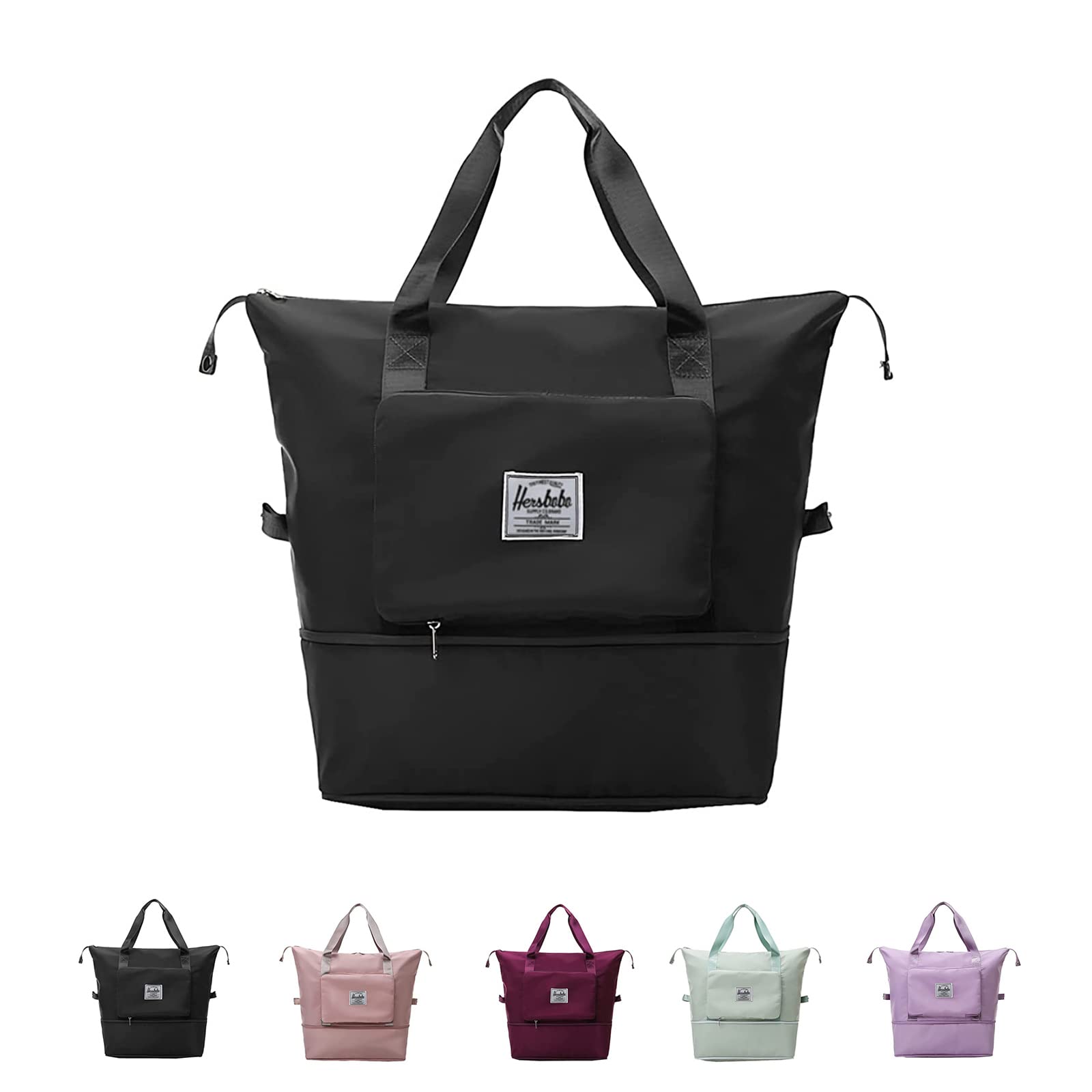 LIZAKI Large Capacity Waterproof Folding Duffle Bag for Women - Lightweight Travel Gym Bag with Dry Wet Separation - Perfect for Sports, Vacation, Workout & Weekend Getaways