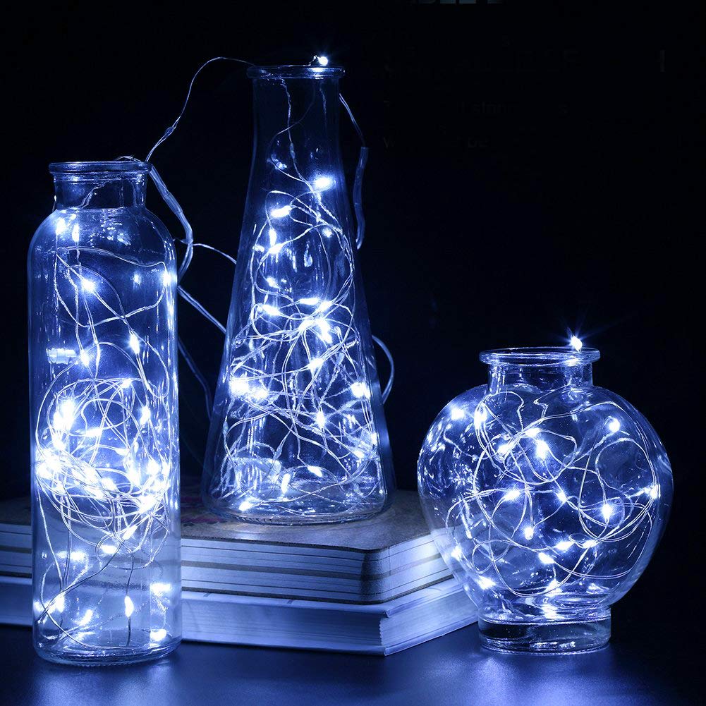 24 Pack Battery Operated Fairy Lights - 6.6ft 20 LED Mini String Lights with Silver Wire for Wedding, Party, Christmas Decor (Cool White) | Perfect for DIY Home Decor, Bedroom, Garden & Holiday Celebrations