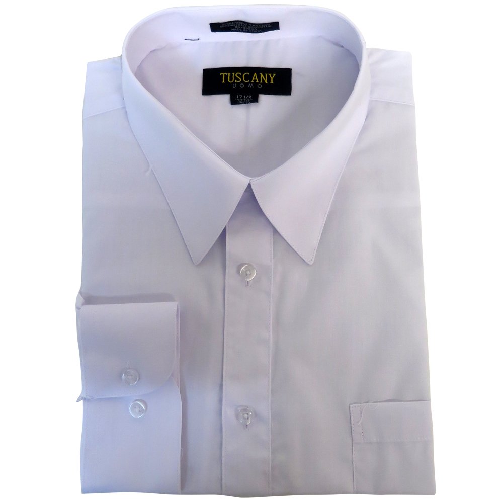 Premium Tuscany Men's Long Sleeve Dress Shirt - Classic Button Down Collar, Regular Fit for Business & Formal Occasions