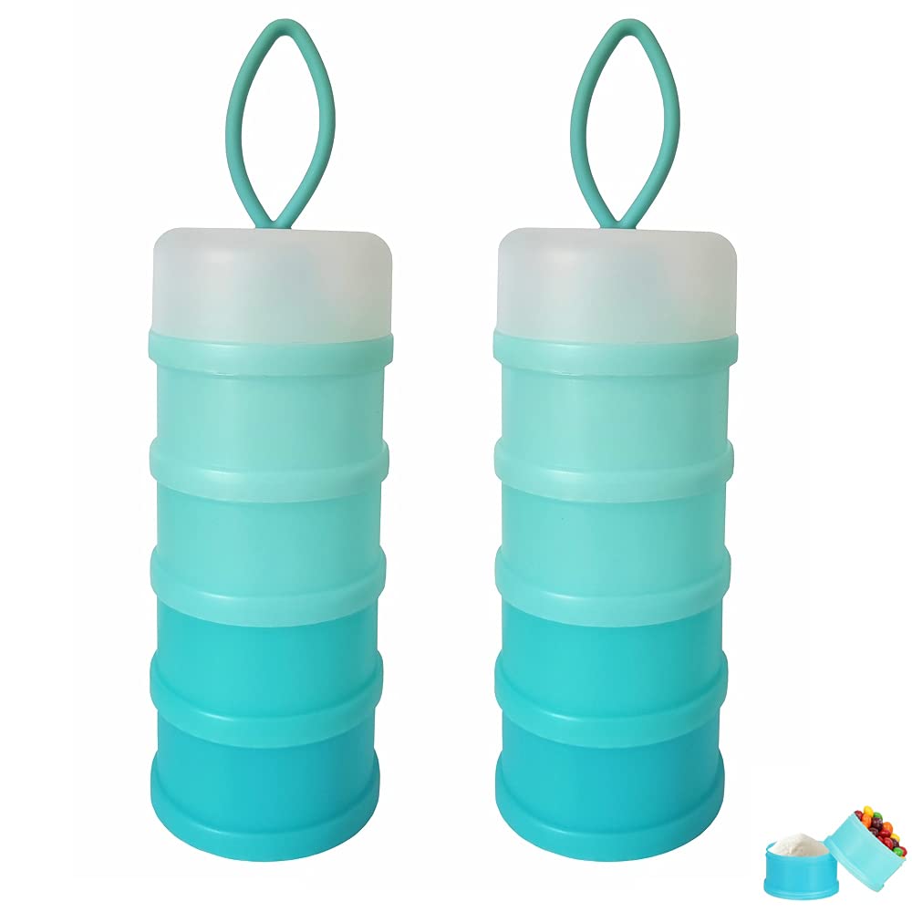 Baby Formula Dispenser - 4 Layer Portable & Stackable Powder Container for Travel | BPA-Free Milk Powder Organizer | Perfect for Infant Feeding, Protein Shakes, Nuts & Snacks | Ideal for Diaper Bags, Gym & On-the-Go Use