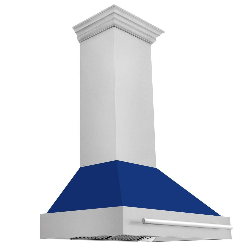 ZLINE 36 Inch Stainless Steel Wall Mount Range Hood with Satin Finish & Stainless Steel Handle (8654SNX 36) - Powerful Kitchen Ventilation for Gas Stoves & Cooking Areas