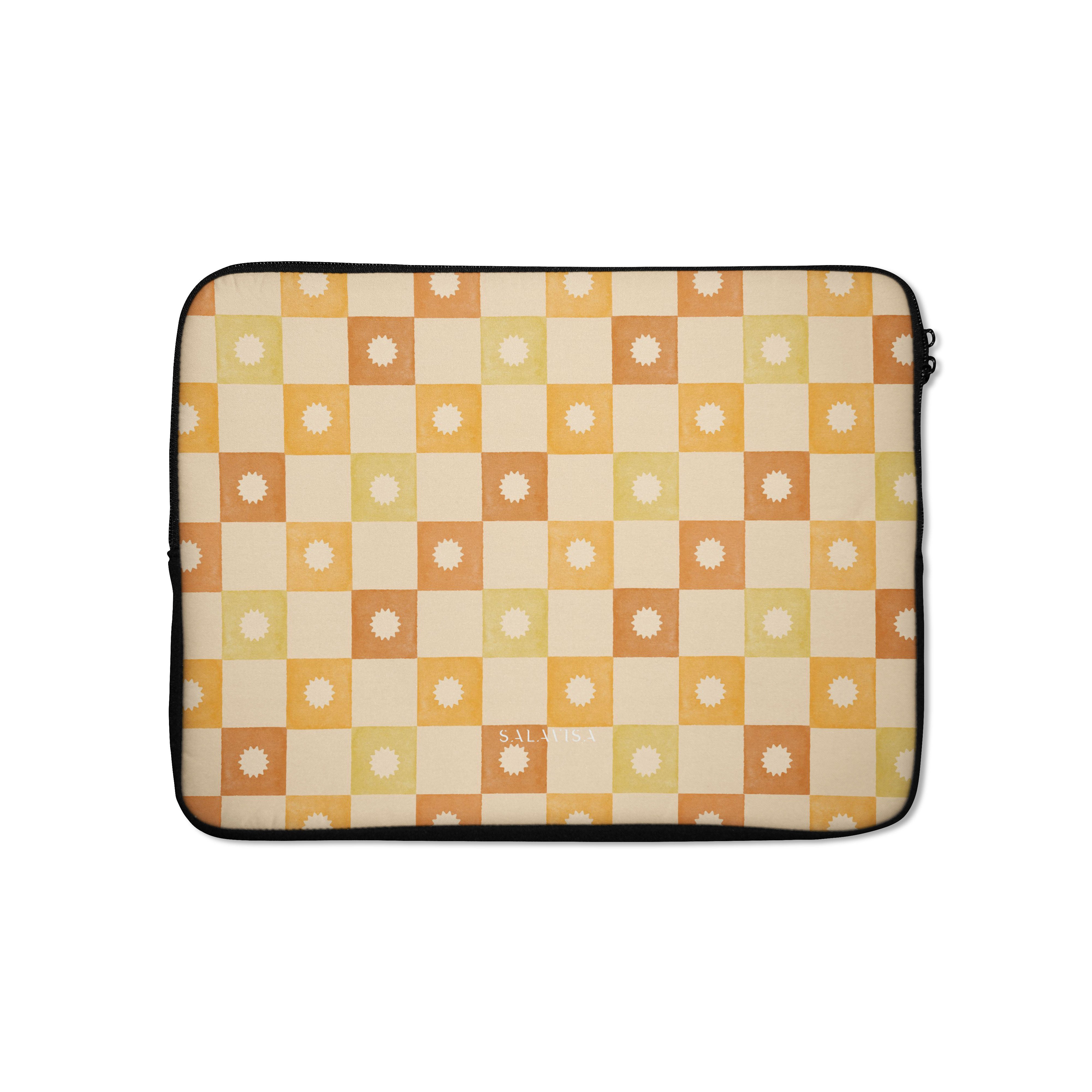 Checkered Elegance Laptop Sleeve 13-15 Inch - Stylish Protective Case for MacBook, Notebook & Ultrabook - Perfect for Office, School & Travel Accessories
