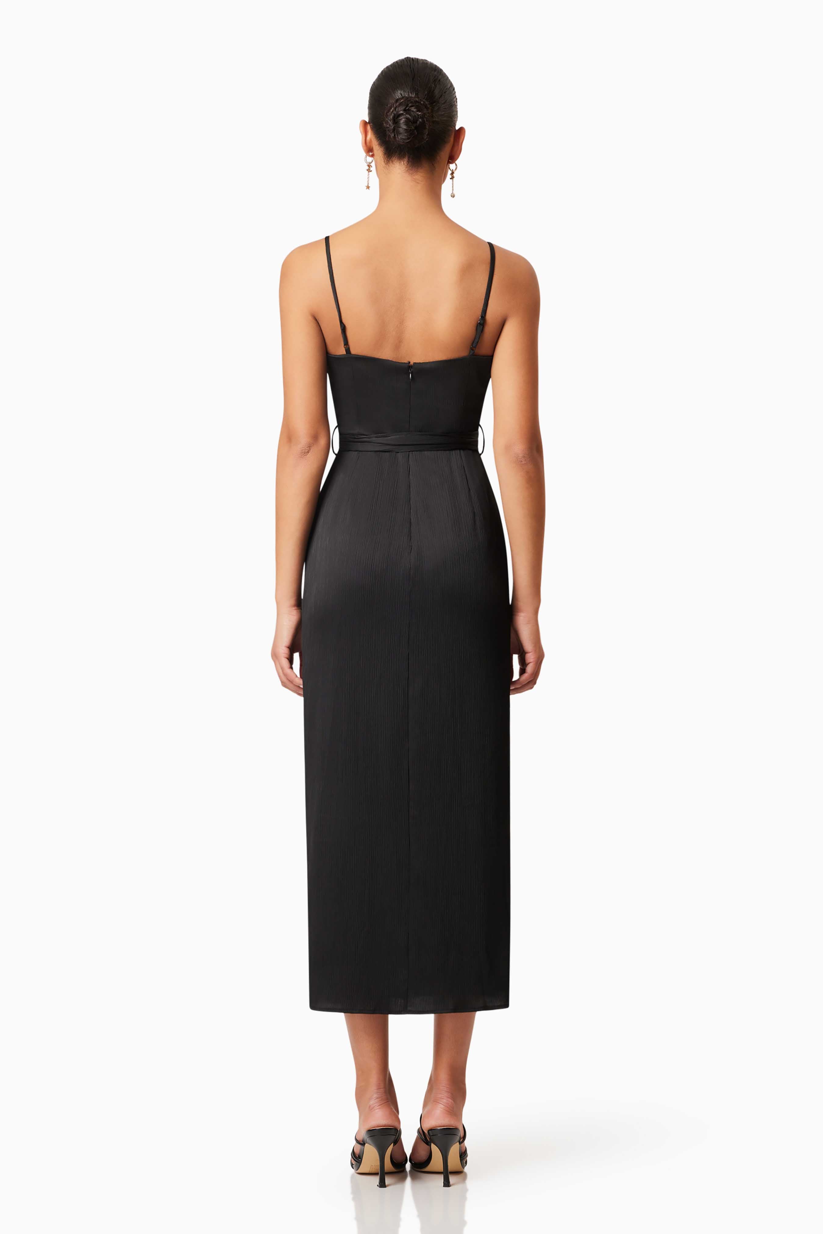 Elegant Myra Black Cocktail Dress for Women - Perfect for Evening Parties, Weddings & Special Occasions