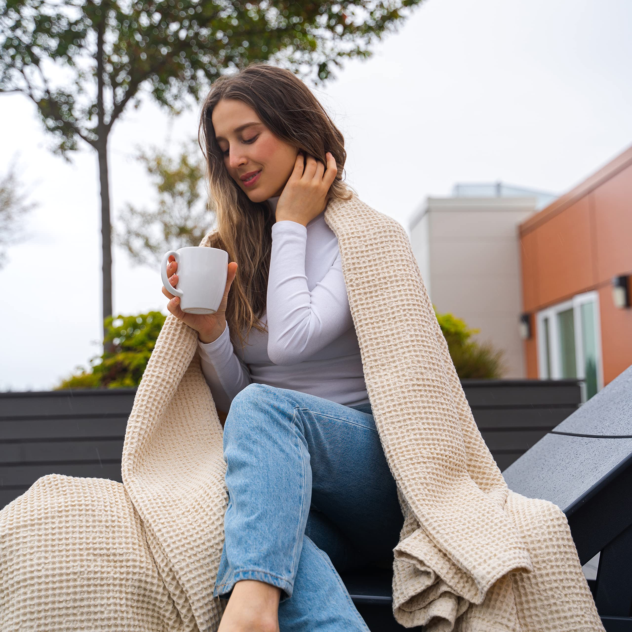 Organic Cotton Waffle Blanket King Size 108