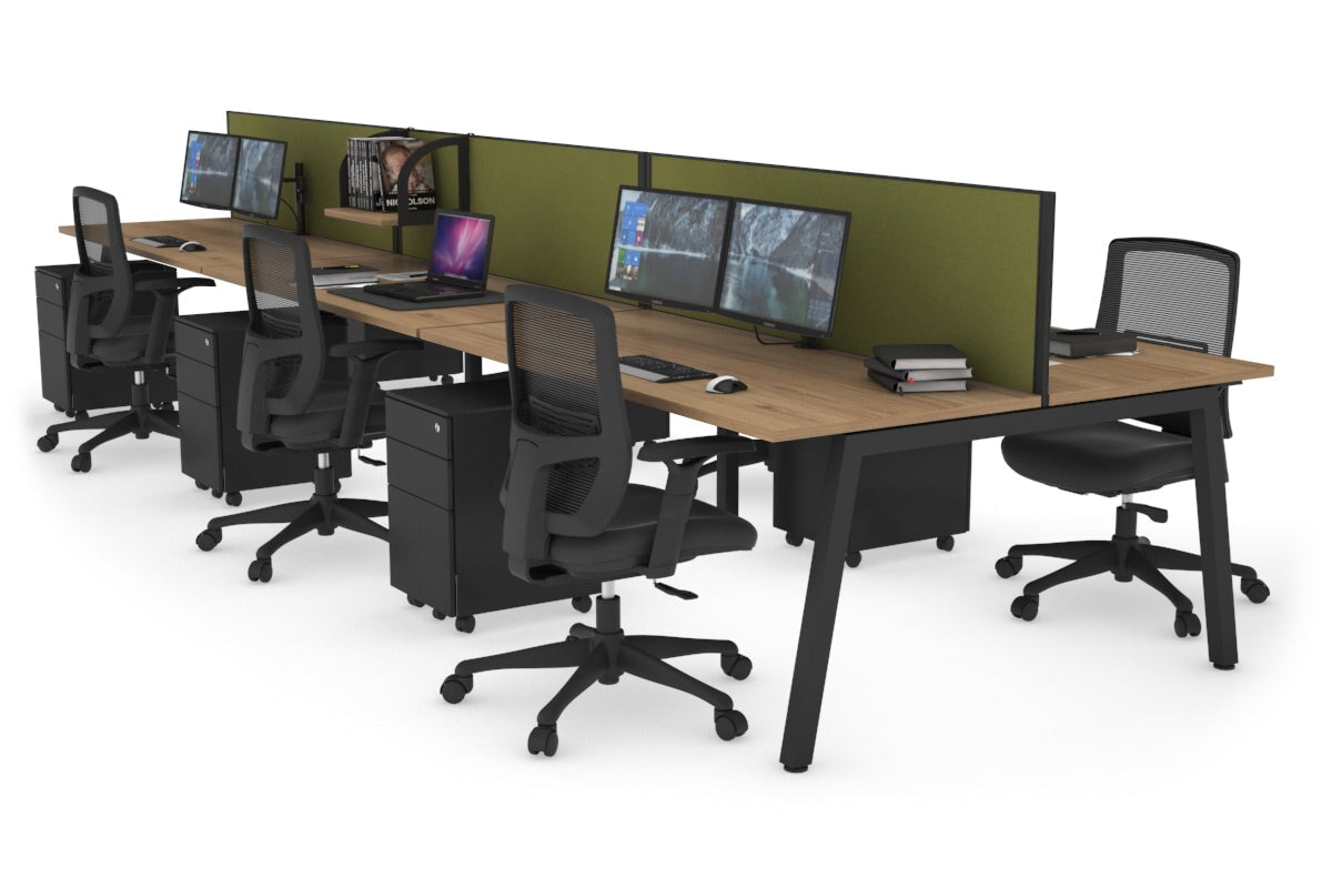 Quadro 6-Person Office Workstation Desk - 1600L x 700W Dimensions - Perfect for Team Collaboration, Conference Rooms & Open Office Spaces