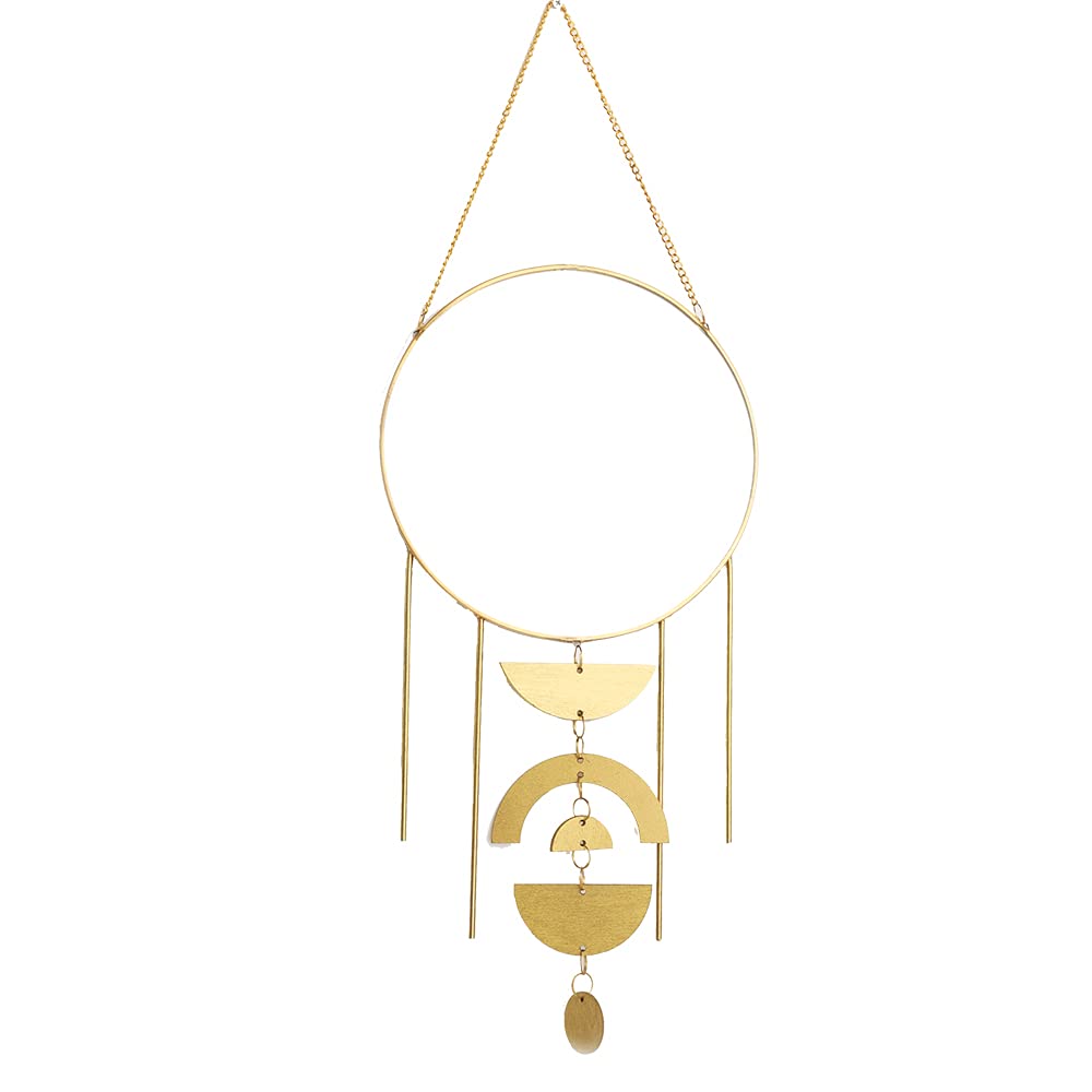 Nordic Round Gold Hanging Wall Mirror with Chain - Small Decorative Mirror for Bedroom, Living Room, Bathroom - Vintage Home Decor & Wall Art - Perfect for Vanity, Entryway, and Dressing Areas