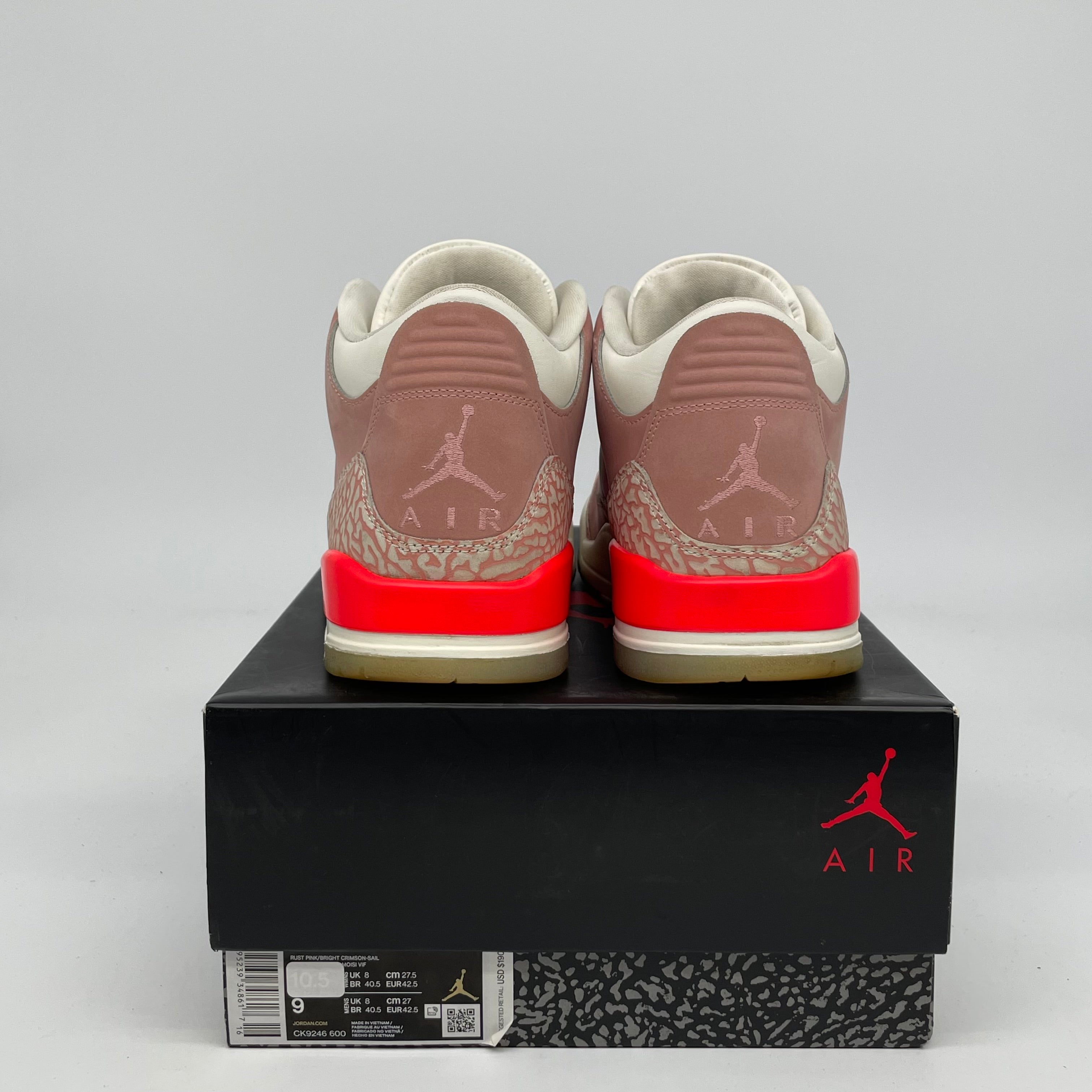 AIR JORDAN 3 RUST PINK Women's Size 9.5 Sneakers - Style CK9246-600 | Basketball Shoes for Women, Casual Streetwear Fashion for Everyday Wear