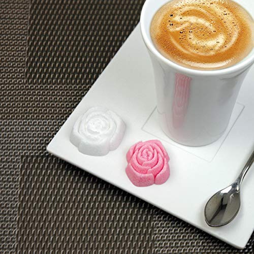 Canasuc Paris L'Envie en Rose Pure Cane Sugar - 36 Assorted French Molded Rose Sugar Pieces in Gift Box (3.35 Oz, White & Pink) - Perfect for Wedding Favors, Tea Parties & Romantic Gifts
