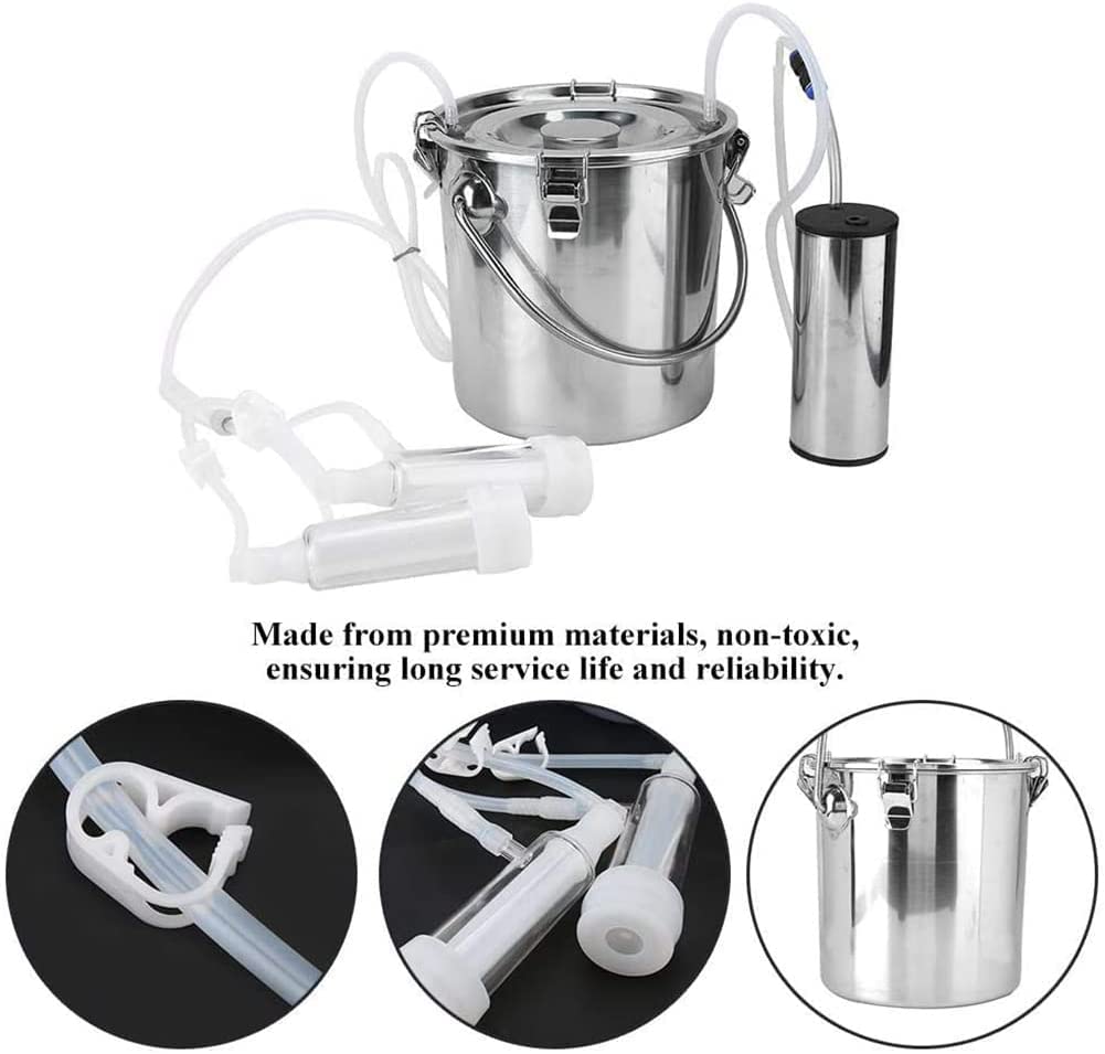 Electric Goat Milking Machine - Pulsating Vacuum Milker for Cows, Sheep & Livestock - Durable Farm Milking Supplies for Dairy Production | Perfect for Small Farms, Homesteads & Dairy Businesses