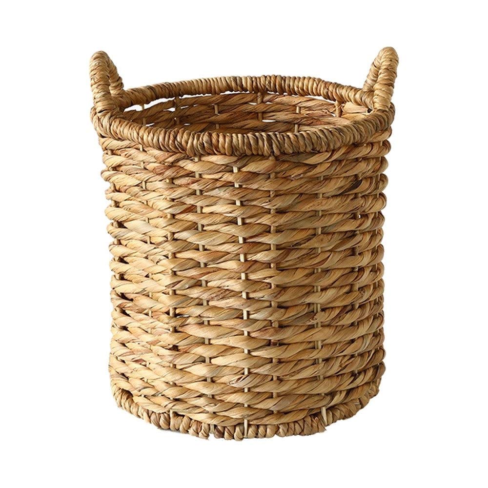 BUYT Rattan Laundry Basket with Lid - Woven Wicker Storage Hamper for Clothes, Tall Round Wicker Basket for Bedroom, Bathroom & Laundry Room Organization