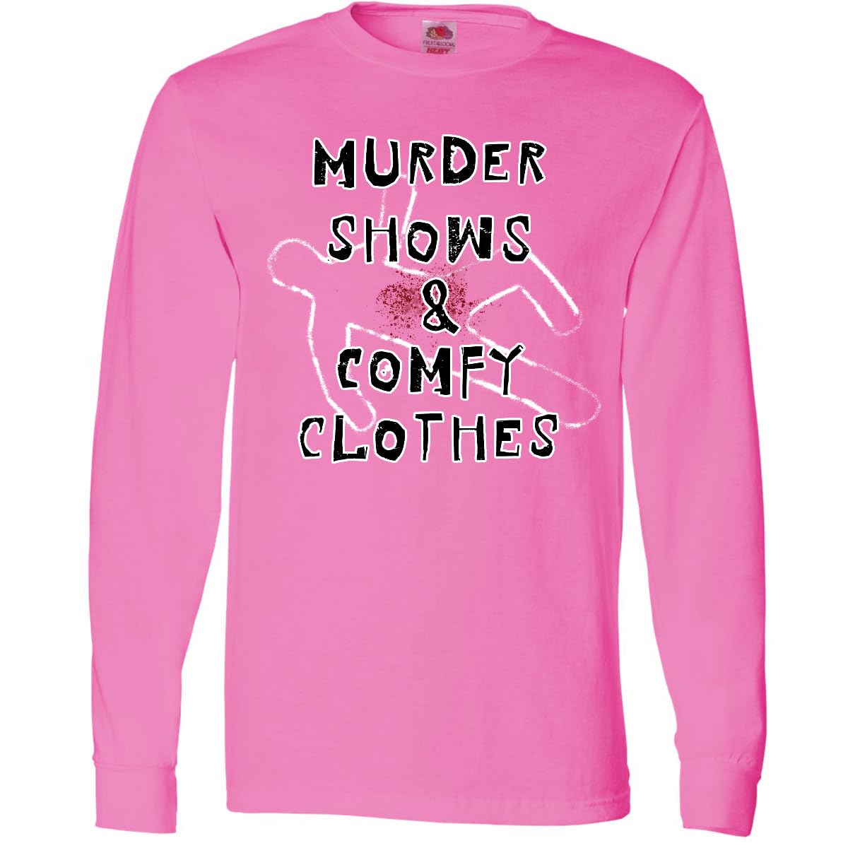 Inktastic Murder Mystery & True Crime Fan Long Sleeve T-Shirt - Comfortable Cotton Tee for Crime Show Enthusiasts, Halloween Costumes, and Dark Humor Lovers