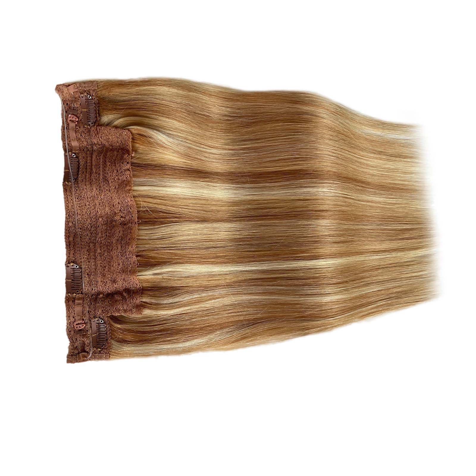 22 Inch Ombre Brown Blonde Human Hair Extensions - 100g Remy Hair with Platinum Blonde Balayage Highlights | Perfect for Daily Styling, Parties & Special Occasions