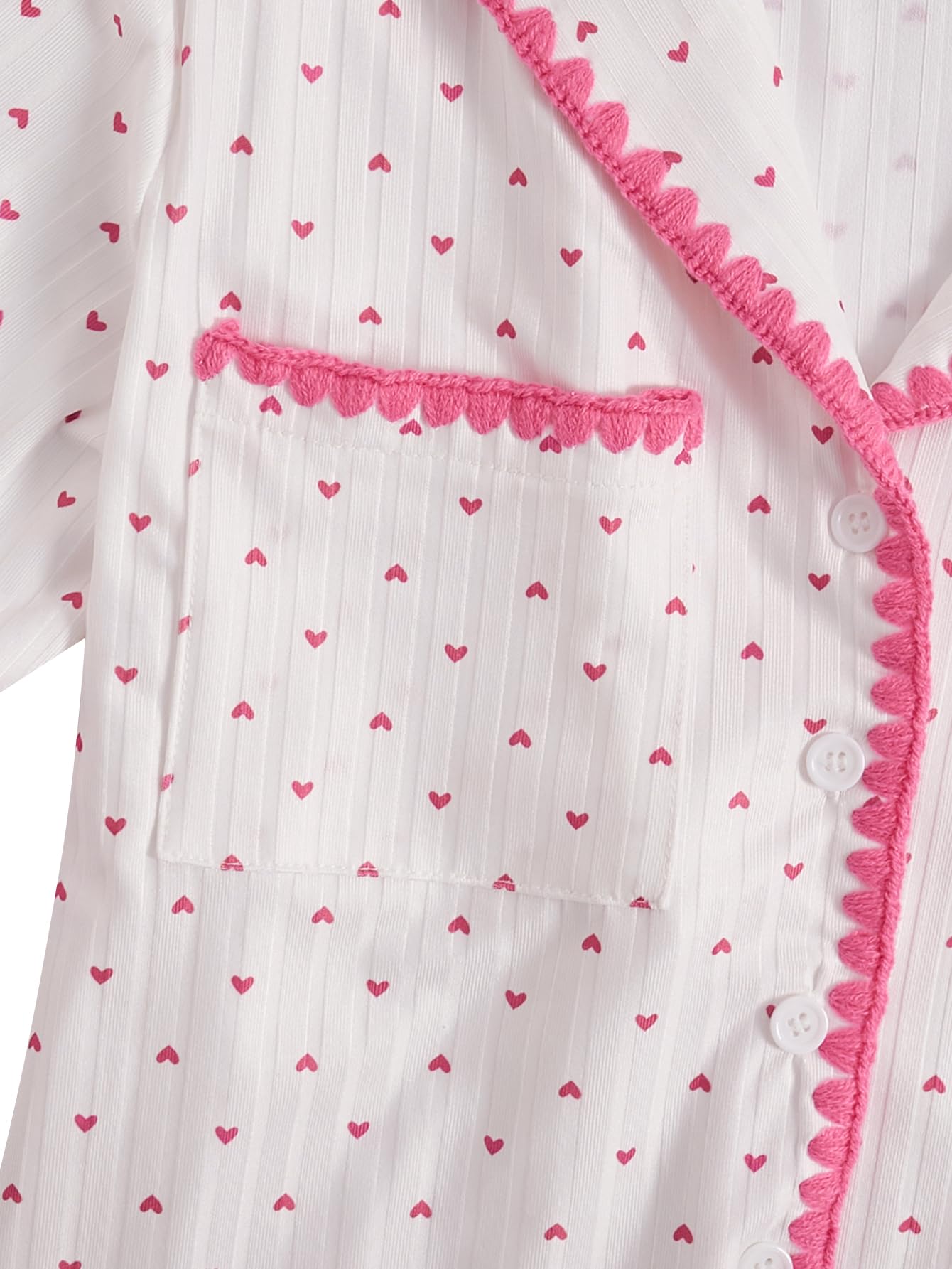Verdusa Women's 2-Piece Pajama Set - Cute Button-Up Short Sleeve Top & Shorts Sleepwear - Soft & Comfortable Lounge Pjs for Nightwear, Relaxing at Home, or Sleepovers
