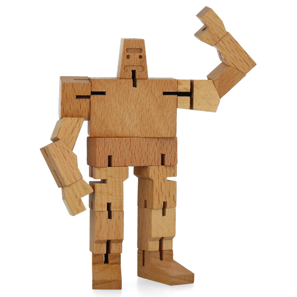 Cubebot Micro Guthrie Natural Wooden Puzzle Toy - Perfect for Kids, Adults, and Office Desk Decor | STEM Educational Gift & Stress Relief Fidget Toy