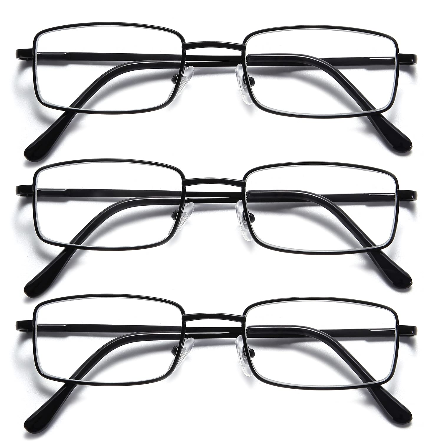 OKH Blue Light Blocking Reading Glasses - 3 Pack Metal Frame for Men - Perfect for Office & Screen Use