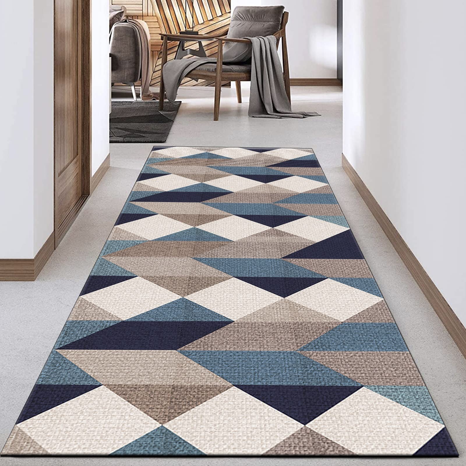 Non-Slip Kitchen Runner Rug 2'x7' - Modern Anti-Skid Washable Hallway Rug for Kitchen, Living Room & Entryway - Durable Floor Mat for High Traffic Areas