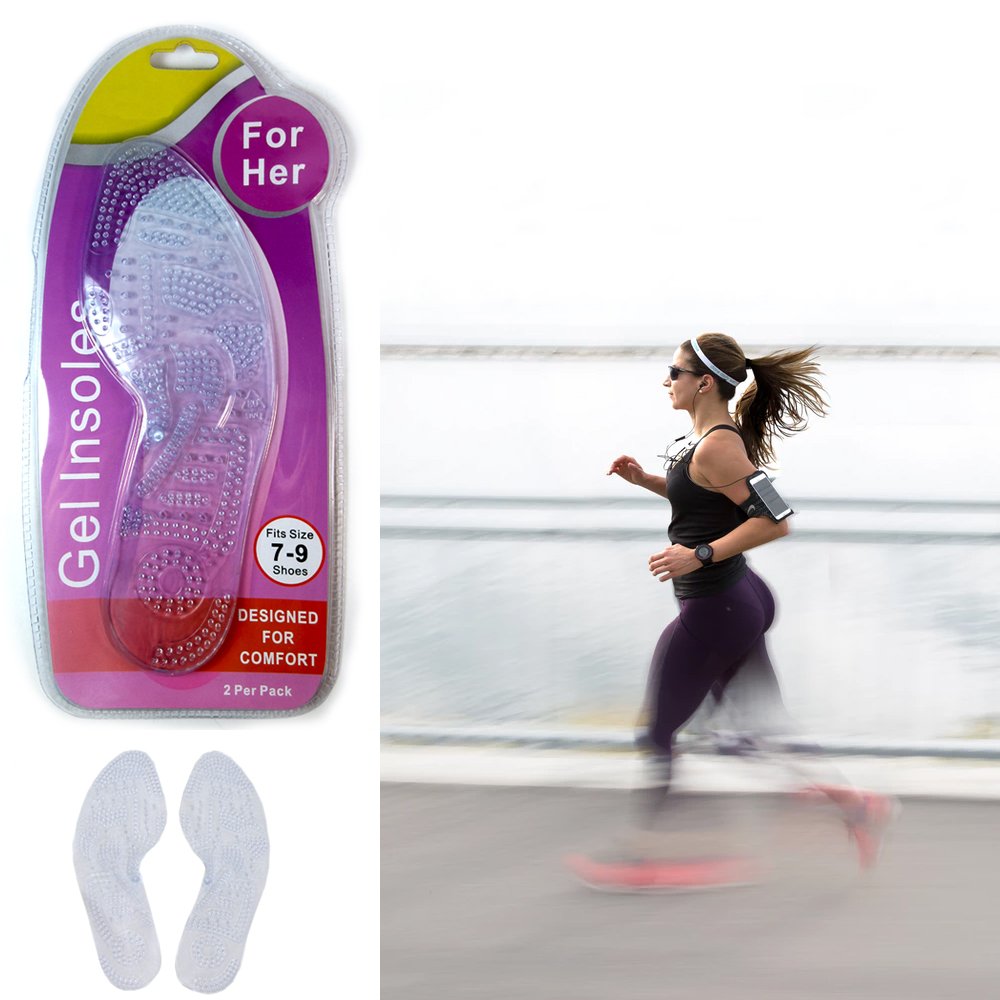 Women's Orthotic Insoles - Silicone Gel Shoe Inserts for Arch Support & Comfort - Ideal for Running, Walking & Sports