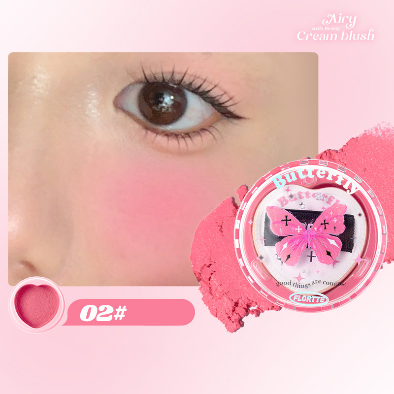 FLORTTE Airy Blush Cream - Lovely Aleria Collection | Natural Flush Cheek Makeup | Perfect for Everyday Wear & Special Occasions