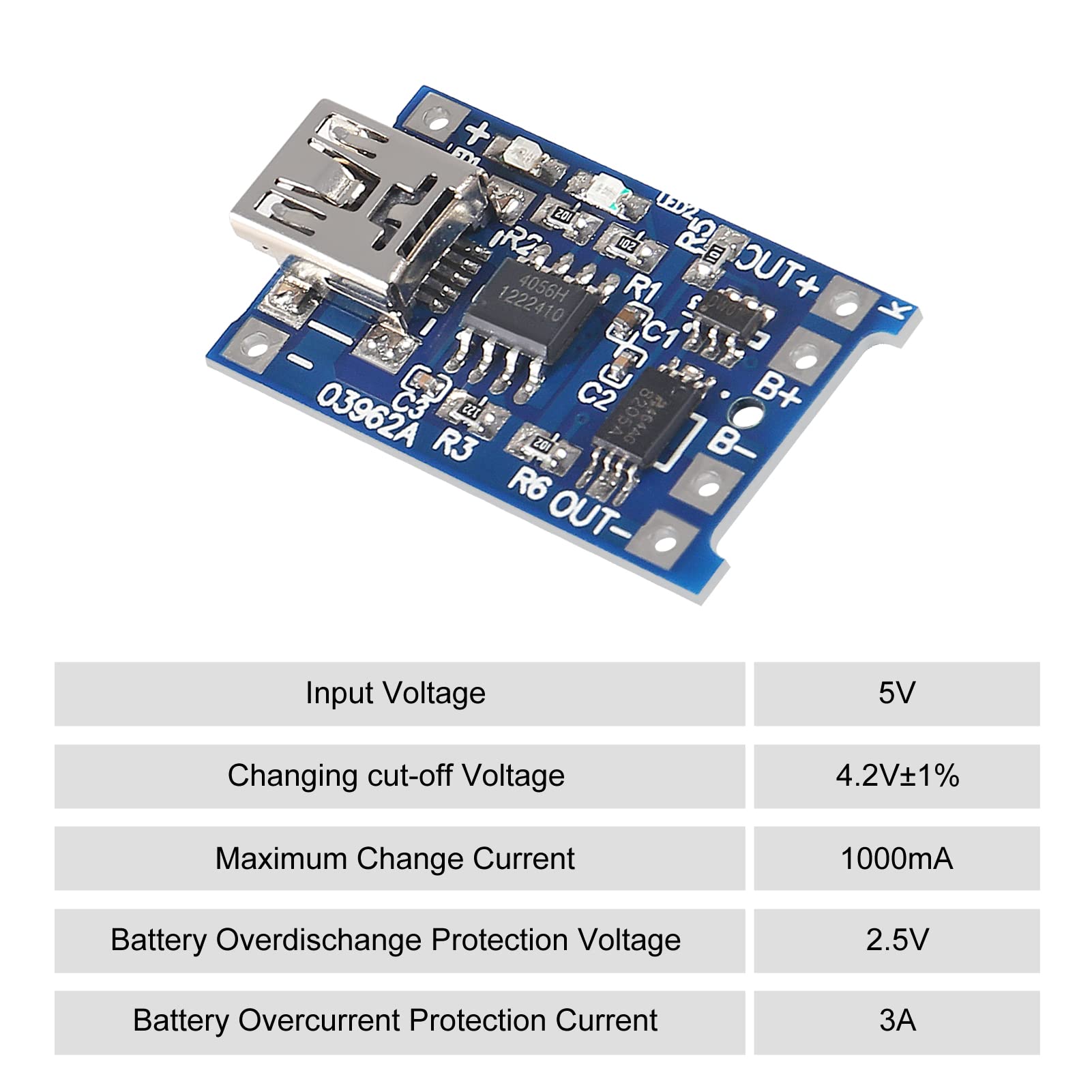 20pcs TP4056 18650 Lithium Battery Charging Board - 5V 1A Mini USB Charger with Protection Circuit for DIY Electronics, Flashlights, and Power Banks
