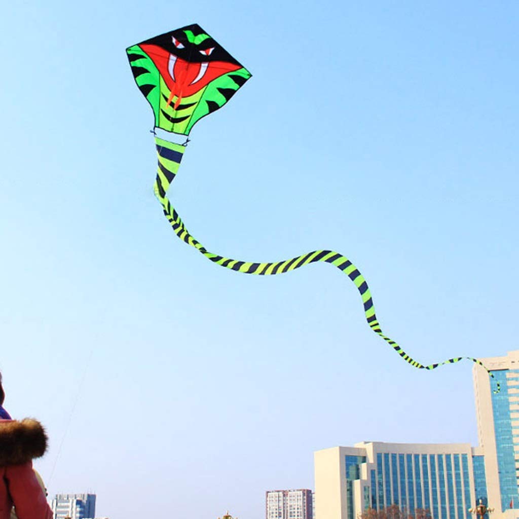 **Green Snake Kite for Kids - 49.2ft Outdoor Flying Toy, Portable & Easy to Fly - Perfect for Family Parties, Beach Trips & Park Adventures**