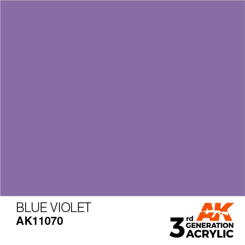 AK Interactive AK11070 Blue Violet Acrylic Paint - 17ml Bottle (3rd Generation) for Miniature Models, War Gaming & Scale Modeling - Premium Hobby Paint for Artists & DIY Crafts