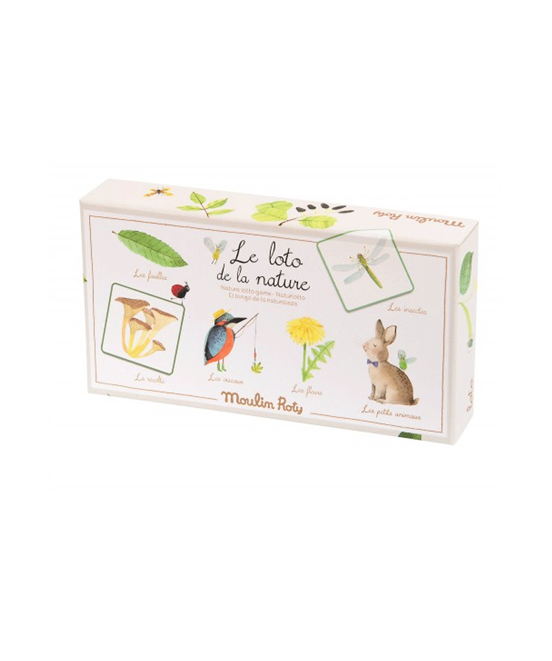 Moulin Roty Le Jardin Lotto Game - French Wooden Memory Matching Game for Kids | Perfect for Family Game Night & Preschool Learning Activities