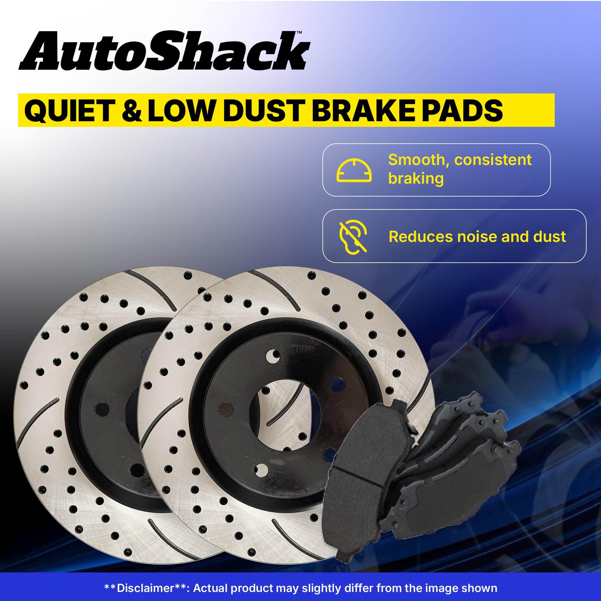 High-Performance AutoShack Drilled & Slotted Brake Rotors with Ceramic Pads - Front & Rear Brake Kit for Dodge Charger 2009-2014, Challenger 2005-2014, Chrysler 300 - SCD1057PR63025 | Enhanced Stopping Power for Street & Track Racing