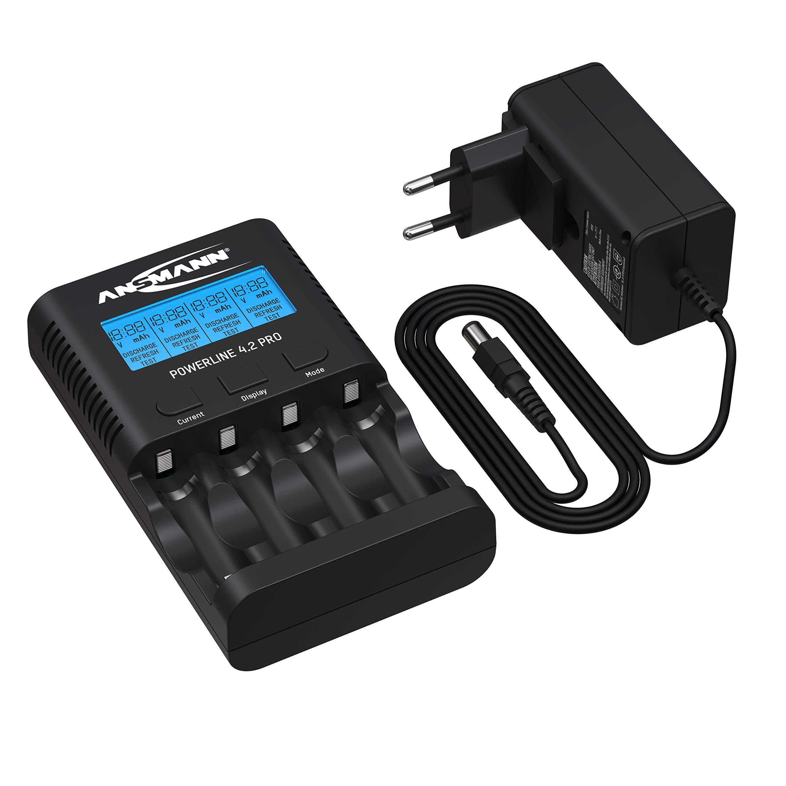 Ansmann Powerline 4.2 Pro AA AAA Battery Charger with USB Port - Fast Charging for Rechargeable Batteries - Perfect for Cameras, Toys, and Electronic Devices