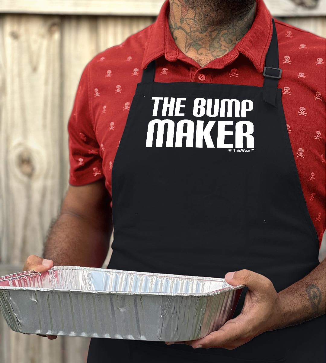 The Bump Maker Two Pocket Adjustable Bib Apron - Durable Kitchen & BBQ Cooking Apron for Chefs, Grilling & Baking - Perfect for Home Cooks, Restaurants & Outdoor Cooking