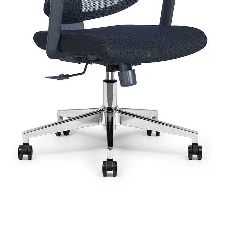 Premium BIRGER Executive Office Chair with Adjustable Headrest - Ergonomic High Back Desk Chair for Home & Office - Black Leather Mesh Computer Task Chair for Long Hours Sitting Comfort