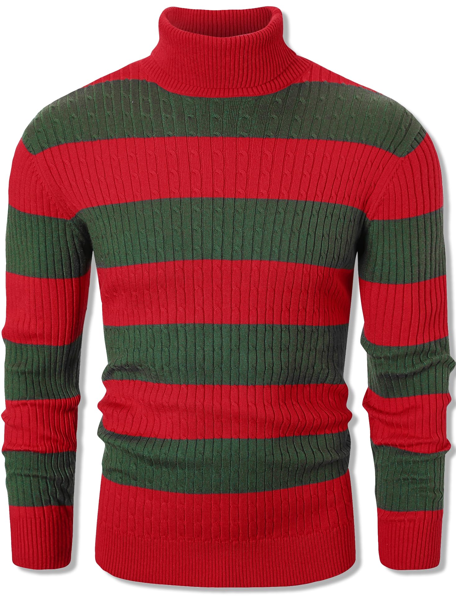 QZH.DUAO Men's Slim Fit Turtleneck Sweater - Casual Twist Pattern Pullover for Fall & Winter | Office, Date Night & Holiday Outfits