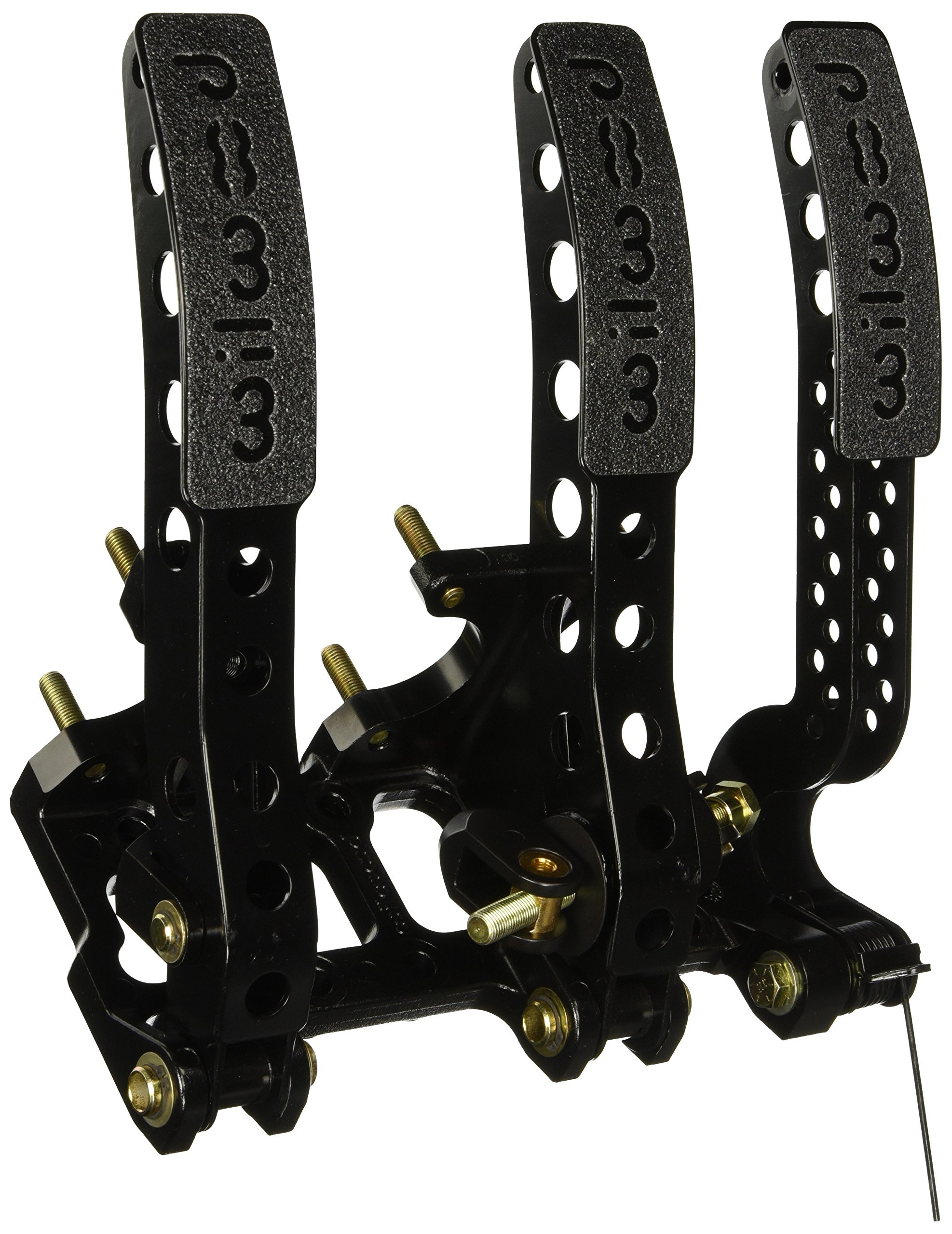 Wilwood Aluminum Black Paint Pedal Assembly - 5.25:1 Ratio Gas Brake Clutch Kit for Forward Floor Mount | High-Performance Racing & Off-Road Vehicle Upgrade