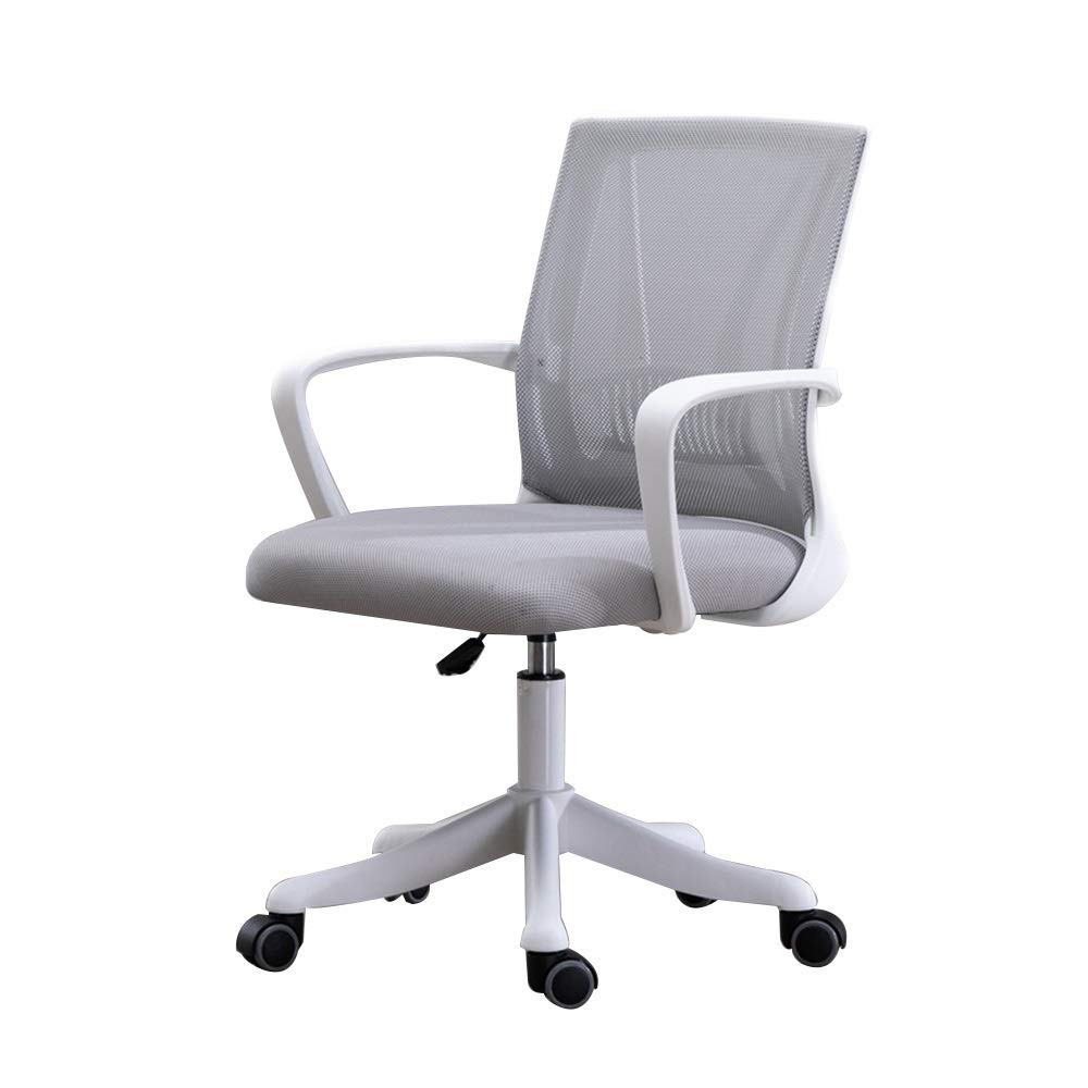 Ergonomic Swivel Office Chair with Lumbar Support - 360° Rotation & Adjustable Height - Comfortable Computer Desk Chair for Home, Dorm, or Office - Max Load 440lbs (Gray) - Perfect for Long Work Hours, Gaming, and Studying