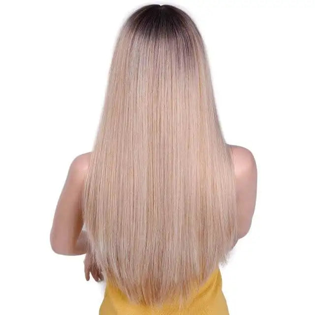 24 Inch Straight Ombre Heat Resistant Synthetic Wig for Cosplay, Halloween, Anime Costumes & Party Events - Natural Look & Comfortable Wear