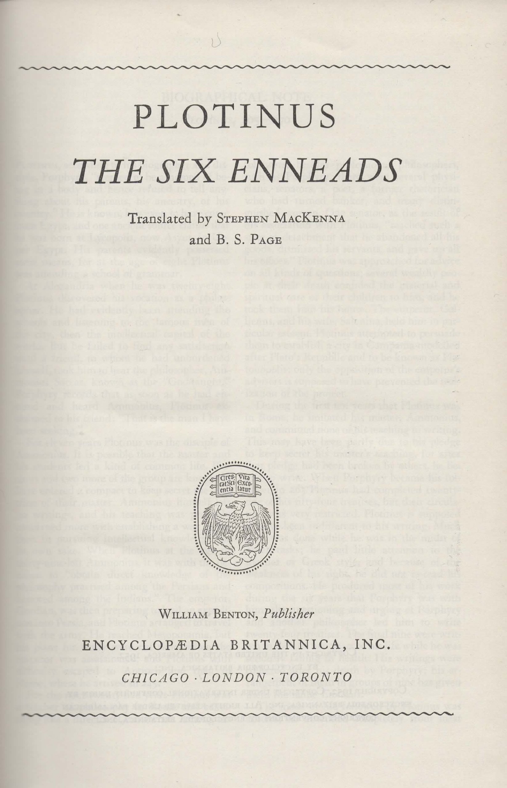 Plotinus: The Six Enneads - Stephen MacKenna & B.S. Page Translation | Great Books of the Western World #17 | Philosophy Classics for Study & Enlightenment