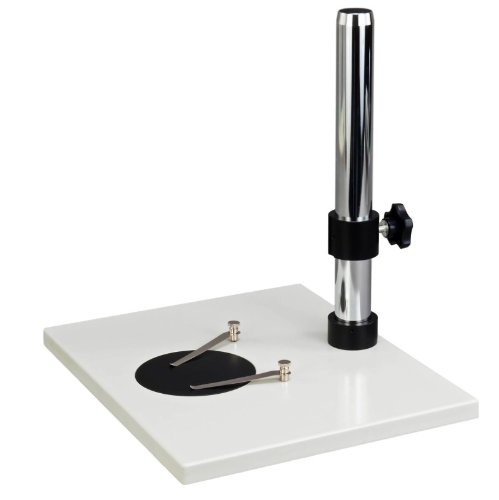 OMAX Super Large Microscope Stand with Vertical Post - Heavy Duty Stereo Microscope Holder for Lab, Classroom & Jewelry Work (Adjustable Height, Stable Base)