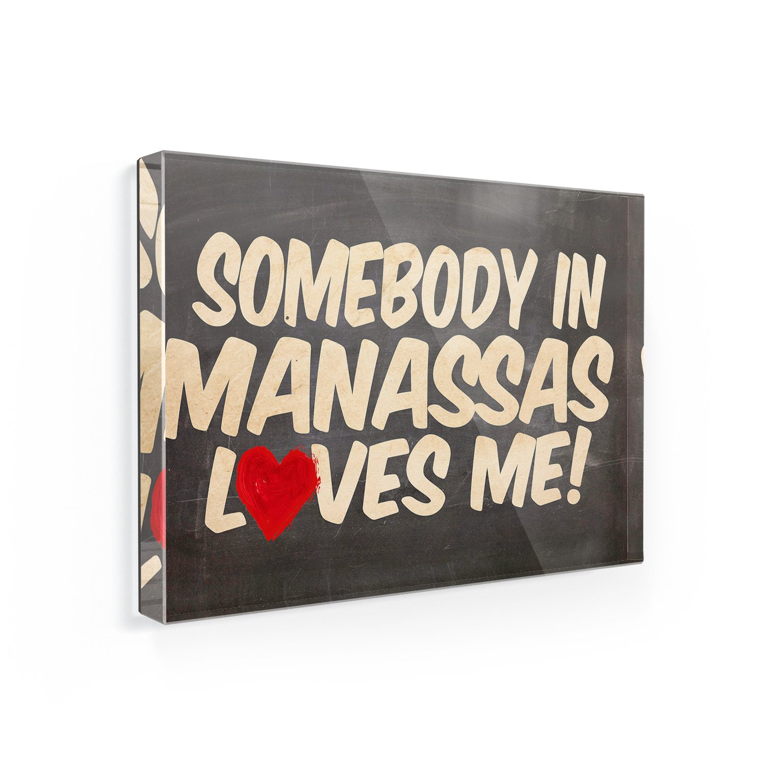 Funny Fridge Magnet - 'Somebody in Manassas Loves Me' Virginia Souvenir Gift - Perfect for Refrigerator, Office Decor & Virginia Lovers