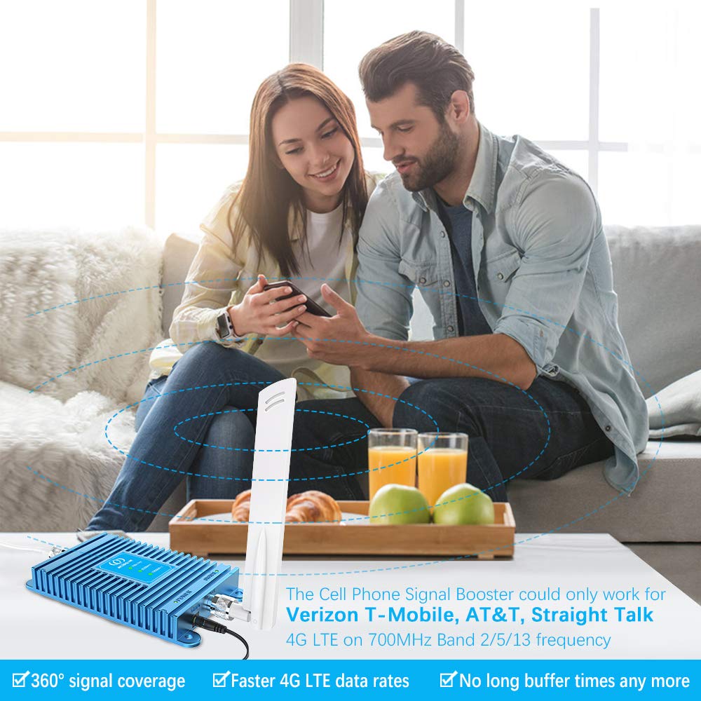 5G/4G/3G/2G Cell Phone Signal Booster Amplifier for Home - Supports Verizon, AT&T, Straight Talk, US Cellular, Cricket, Sprint & MetroPCS - Covers 4000 Sq.Ft - Enhances Bands 2/5/13/25 - Perfect for Basements, Rural Areas & Large Homes