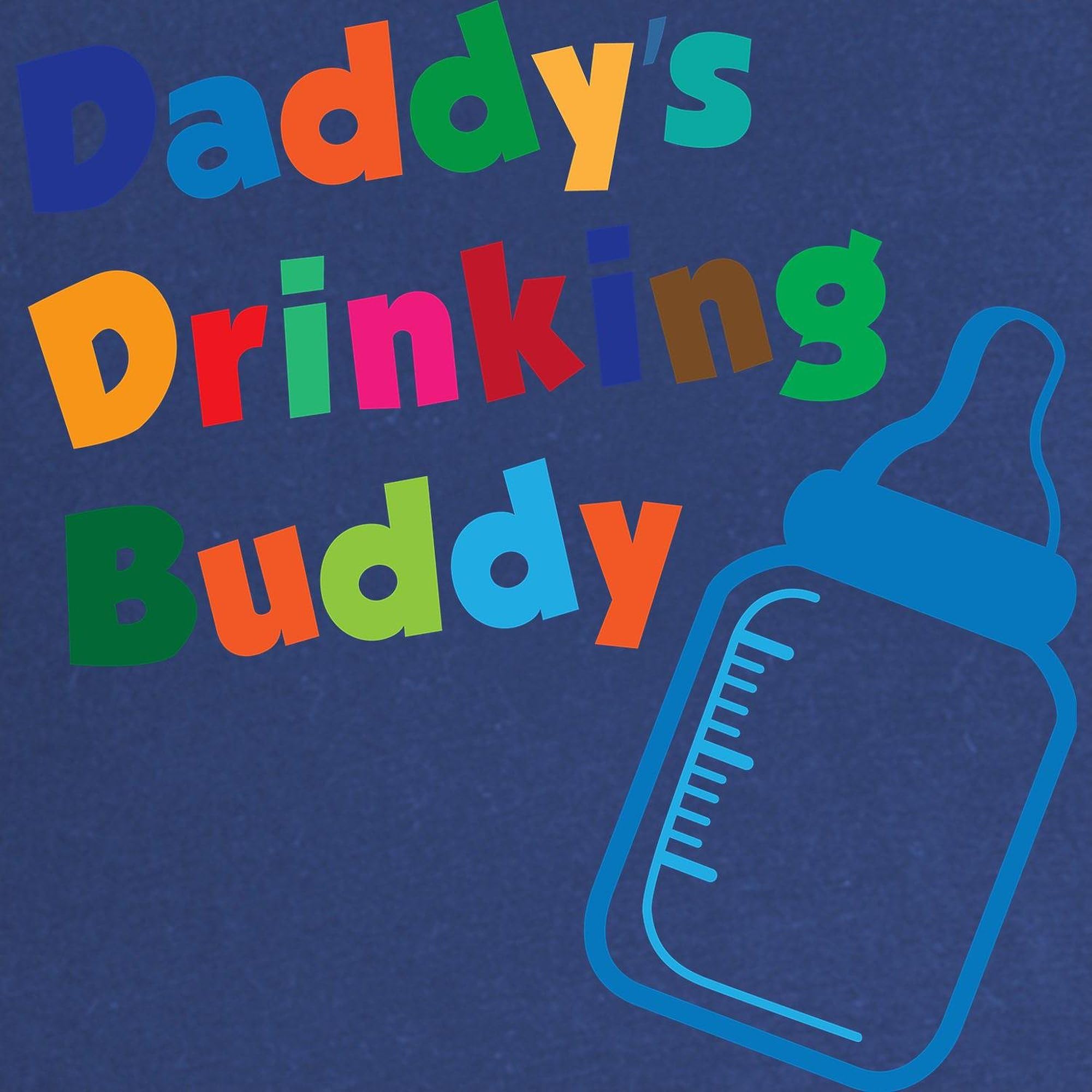 Daddy's Drinking Buddy Maternity Dark T-Shirt for Women - Stretchy Ruched Side Design for Comfort - Perfect for Pregnancy Announcements & Baby Showers