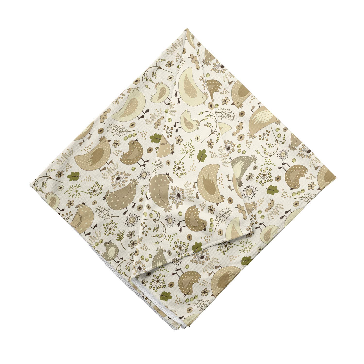Ambesonne Chicken Bandana - Chunky Farm Animal & Floral Print Unisex Head & Neck Scarf for Men, Women - Perfect for Farm Visits, Pet Costumes & Country-Themed Parties